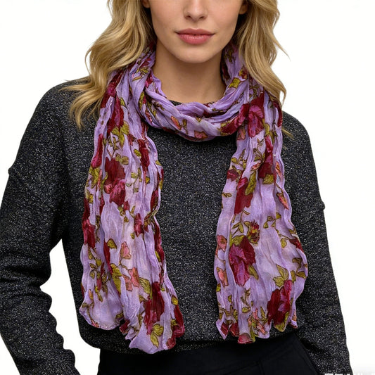 Buy 2pcs Magenta Crinkle Scarf – Printed Polyester Daily Wear