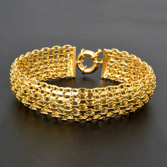 Buy Minimalist Double-Row Chain Wide Mesh Bracelet Elegant Design