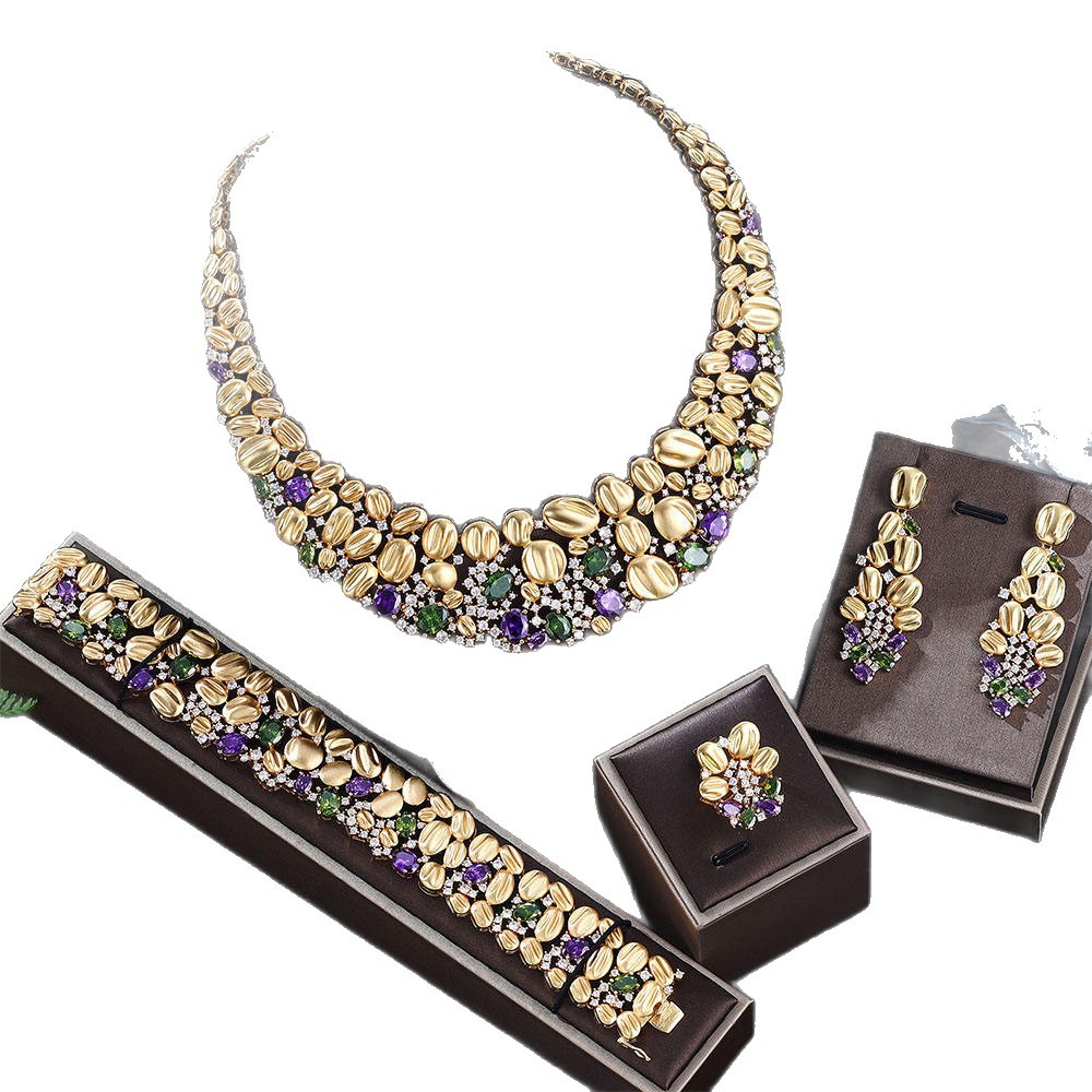 Buy Luxury Exaggerated Bridal Necklace & Earring Jewelry Set