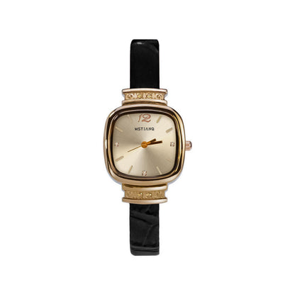Retro-Style Womens Watch with Minimalist Square Dial