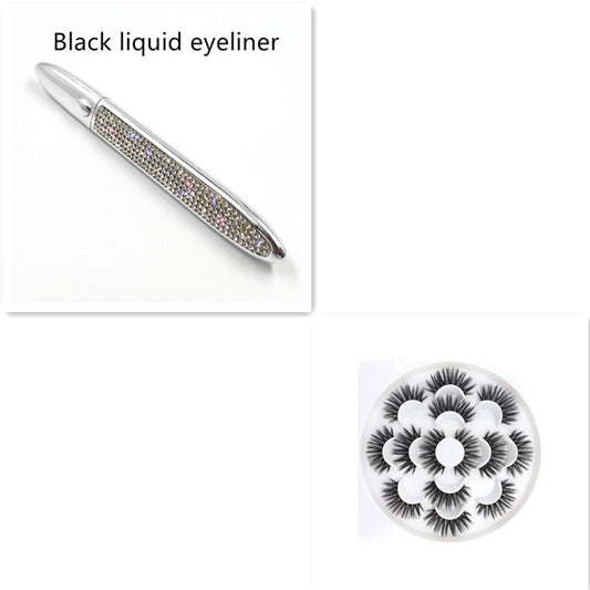 False Eyelashes with Self-Adhesive Eyeliner Multicolor Set