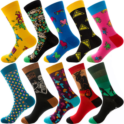 Men’s Autumn Diamond Patterned Socks Christmas Fruit Patterns