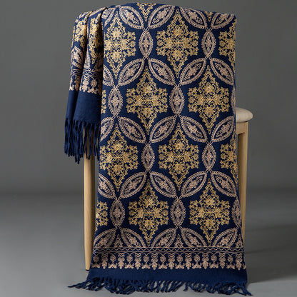 Buy Autumn Winter Golden Silk Lily Embroidered Xinjiang Cashmere