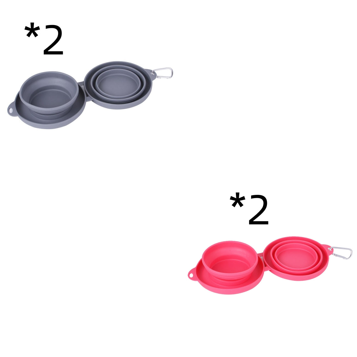 Buy Travel-Friendly Foldable Double Pet Bowl for Dogs & Cats
