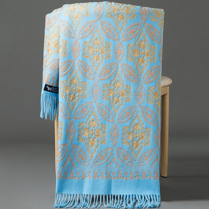 Buy Autumn Winter Golden Silk Lily Embroidered Xinjiang Cashmere