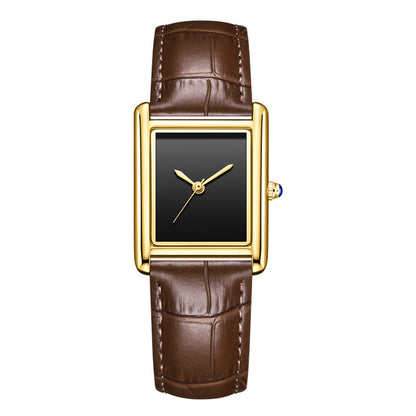 Buy Couple Leather Watch Strap Simple Square Waterproof