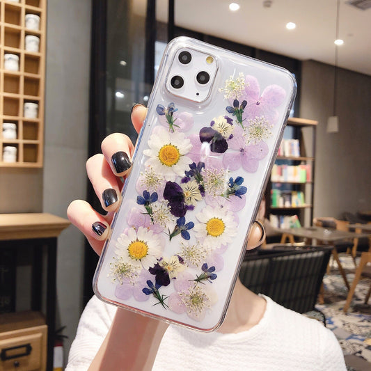 Preserved Flower Epoxy Phone Case Stylish & Protective Design