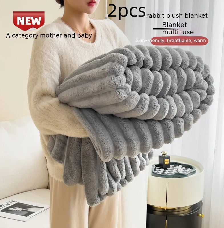 Buy Soft Velvet Fur Blanket Soft Thickening Fur Blanket for Bed