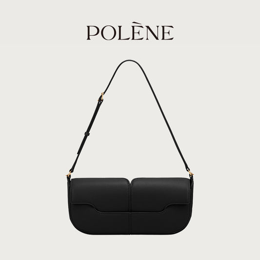 Genuine Leather Baguette Shoulder Bag for Elegant Daily Use