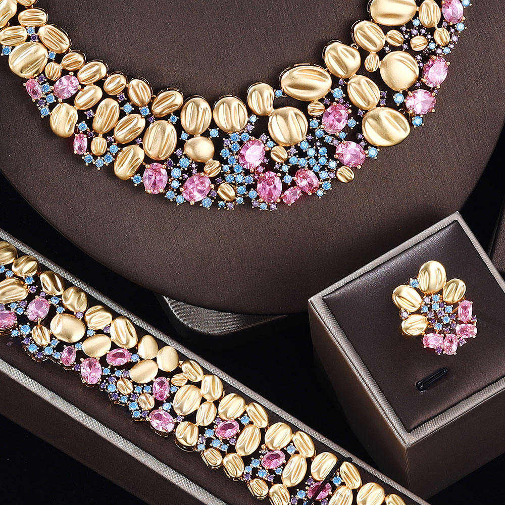 Buy Luxury Exaggerated Bridal Necklace & Earring Jewelry Set