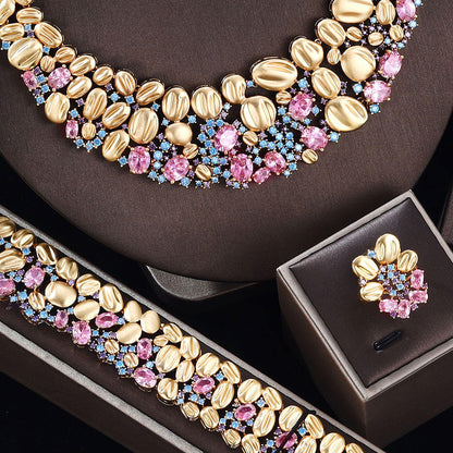 Buy Luxury Exaggerated Bridal Necklace & Earring Jewelry Set