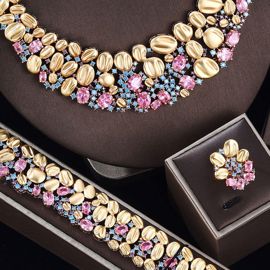 Buy Luxury Exaggerated Bridal Necklace & Earring Jewelry Set