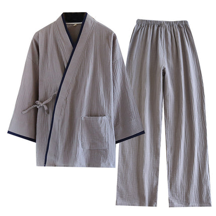 Buy Men’s Kimono Style Pure Cotton Gauze Pajamas Set