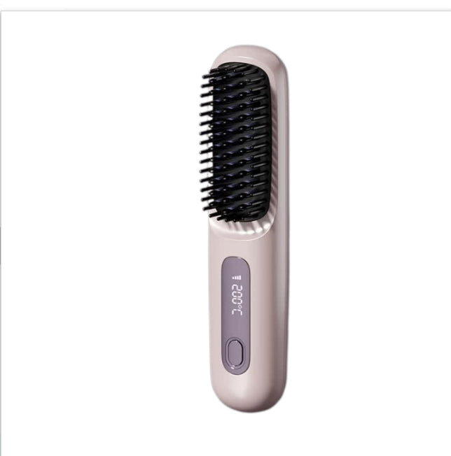 2-in-1 Hair Straightener Brush Wireless Fast Heating Comb