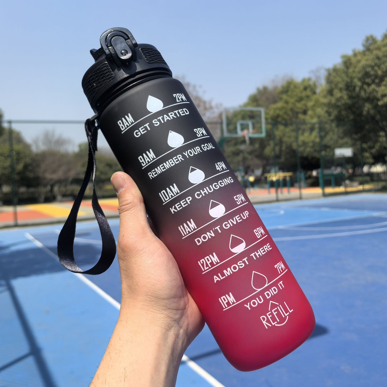 1000ml Gradient-Colored Straw Cup