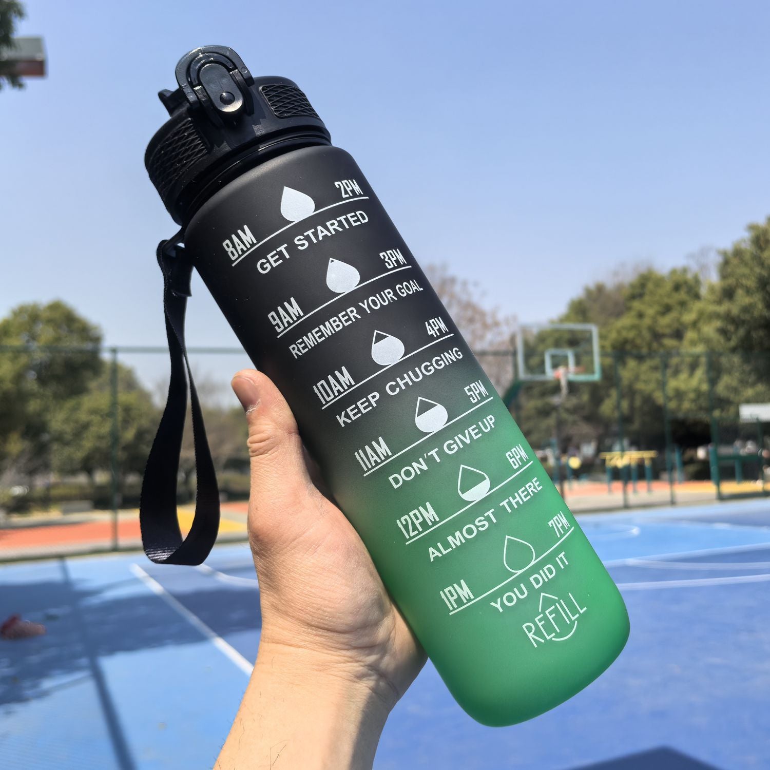 1000ml Gradient-Colored Straw Cup