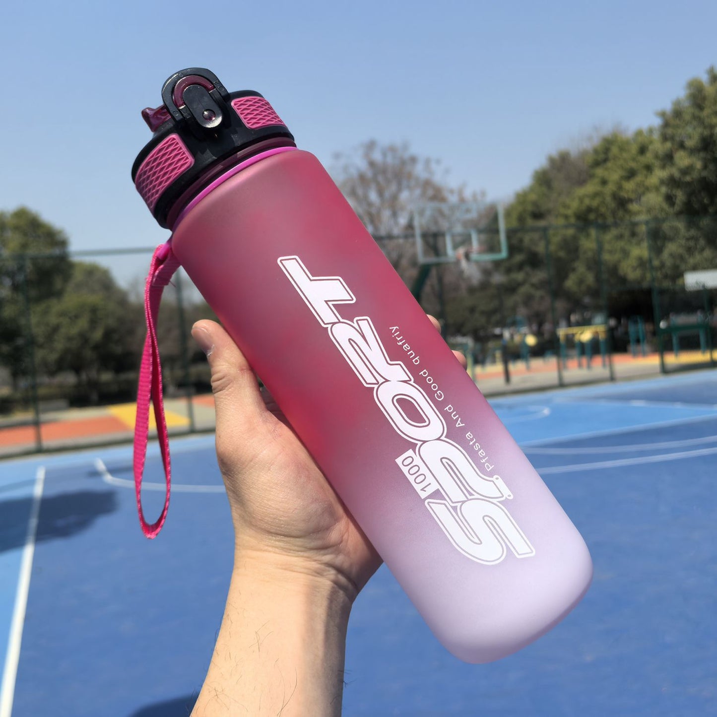 1000ml Gradient-Colored Straw Cup