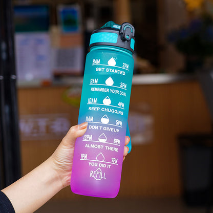 1000ml Gradient-Colored Straw Cup