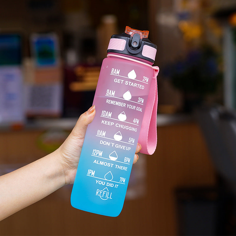 1000ml Gradient-Colored Straw Cup