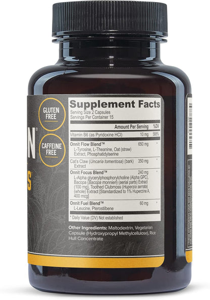 Alpha Brain Supplement Capsules for Focus & Memory