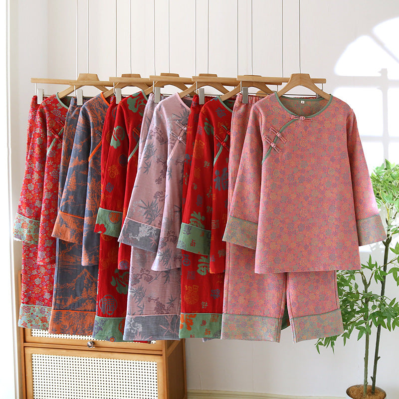100% Cotton Woven Jacquard Pajamas