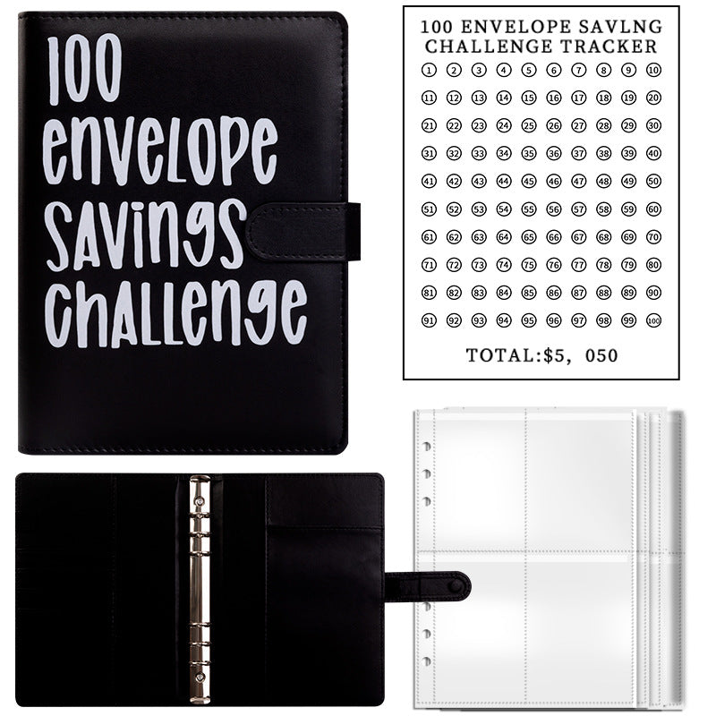 100-day challenge saving money saving book budget loose-leaf book