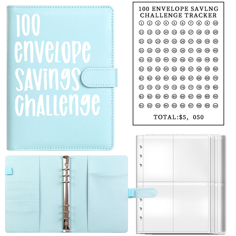 100-day challenge saving money saving book budget loose-leaf book