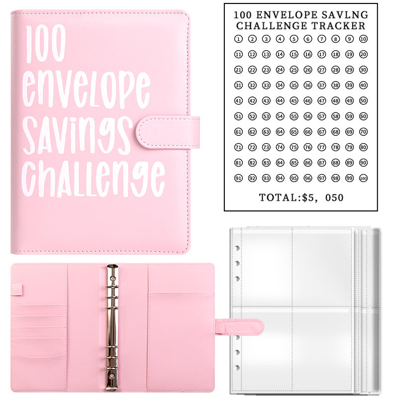 100-day challenge saving money saving book budget loose-leaf book