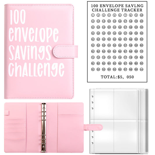 100-day challenge saving money saving book budget loose-leaf book