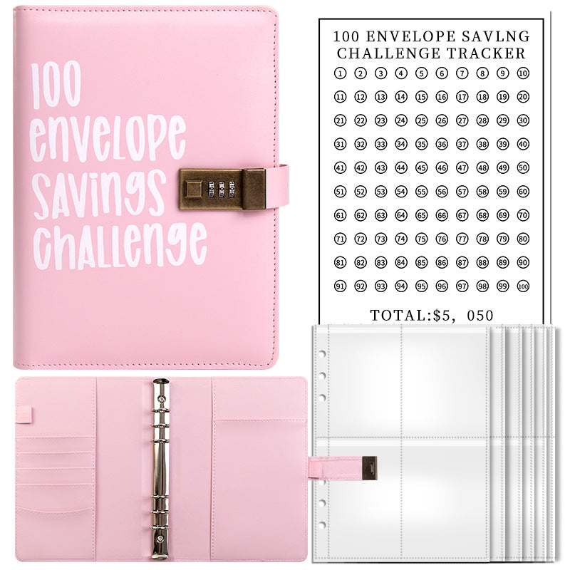 100-day challenge saving money saving book budget loose-leaf book