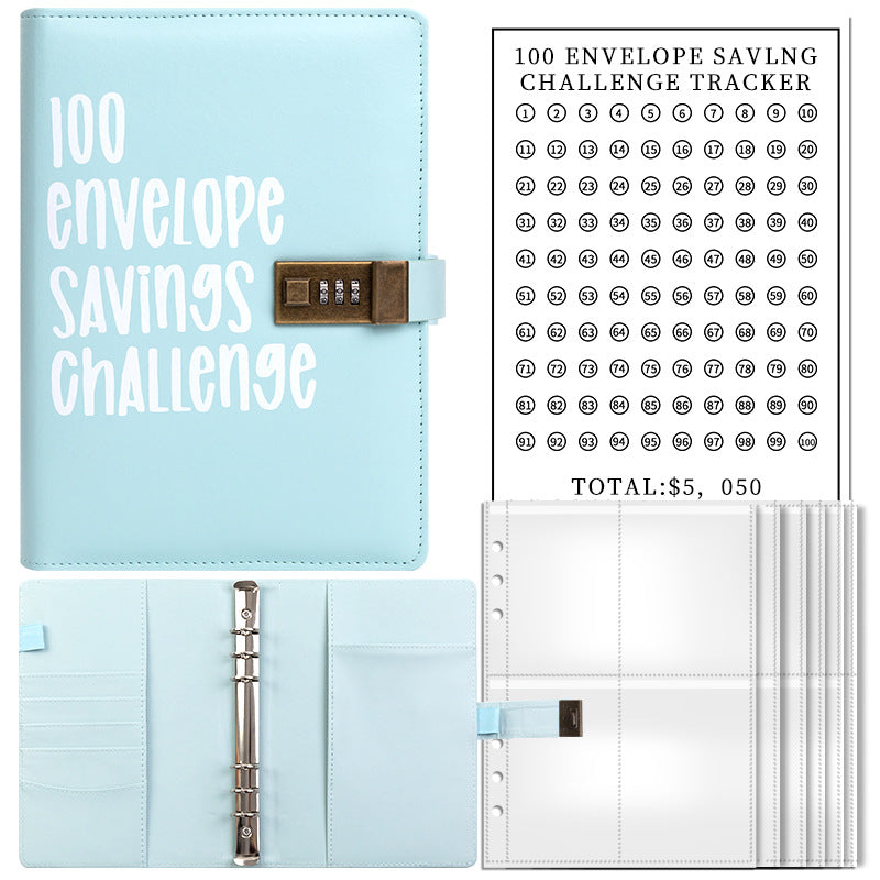 100-day challenge saving money saving book budget loose-leaf book