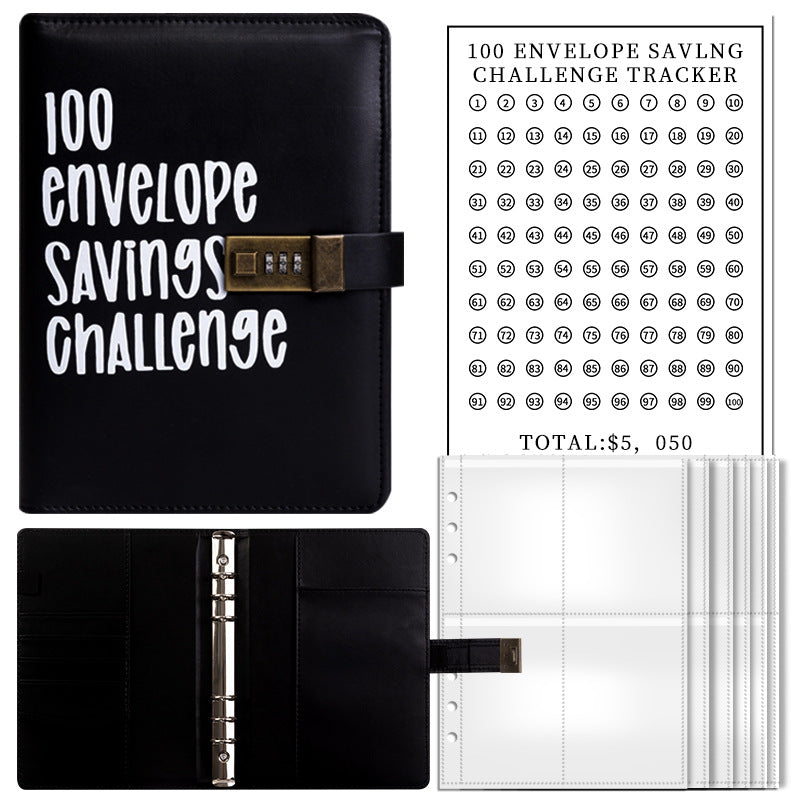 100-day challenge saving money saving book budget loose-leaf book