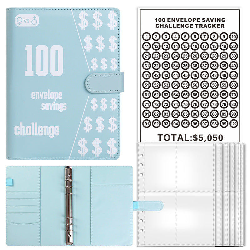 100-day challenge saving money saving book budget loose-leaf book