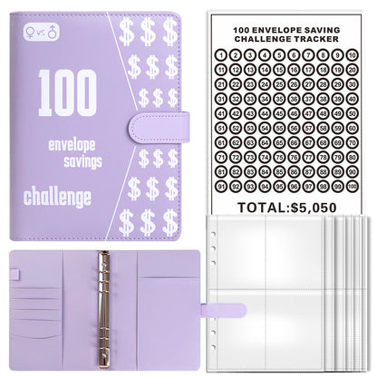 100-day challenge saving money saving book budget loose-leaf book