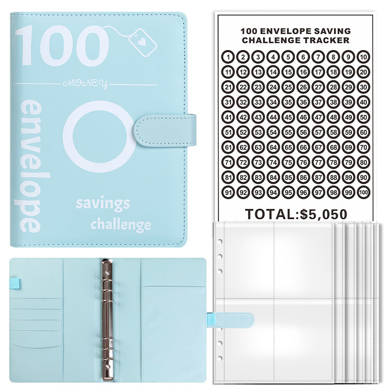 100-day challenge saving money saving book budget loose-leaf book