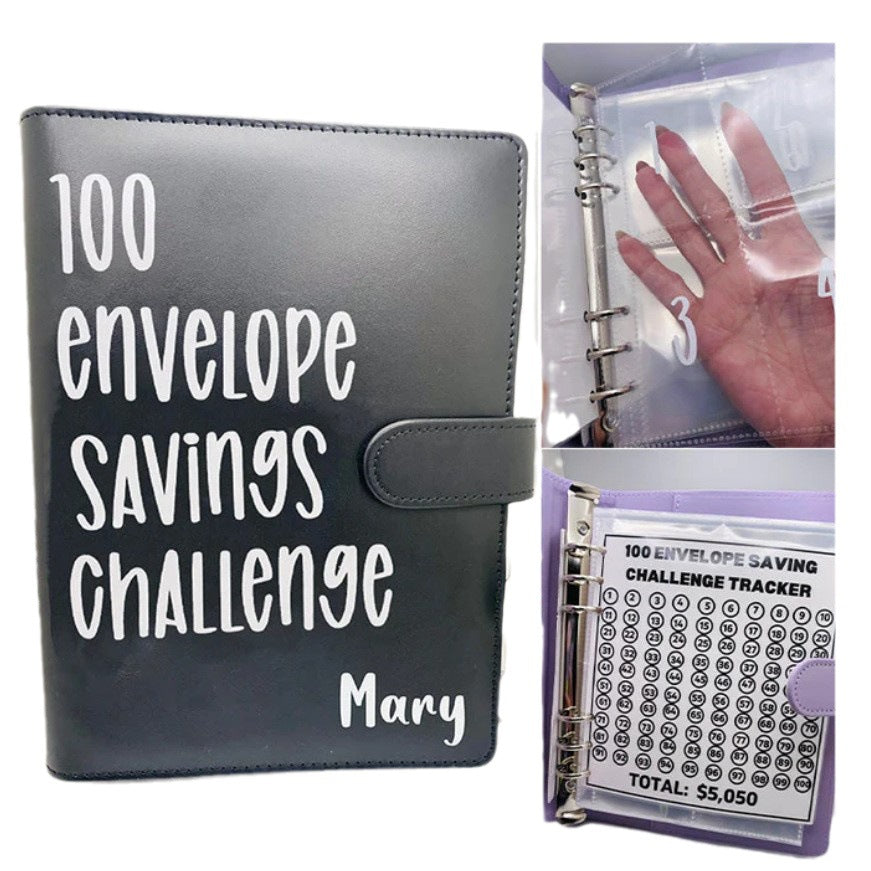 100-day challenge saving money saving book budget loose-leaf book
