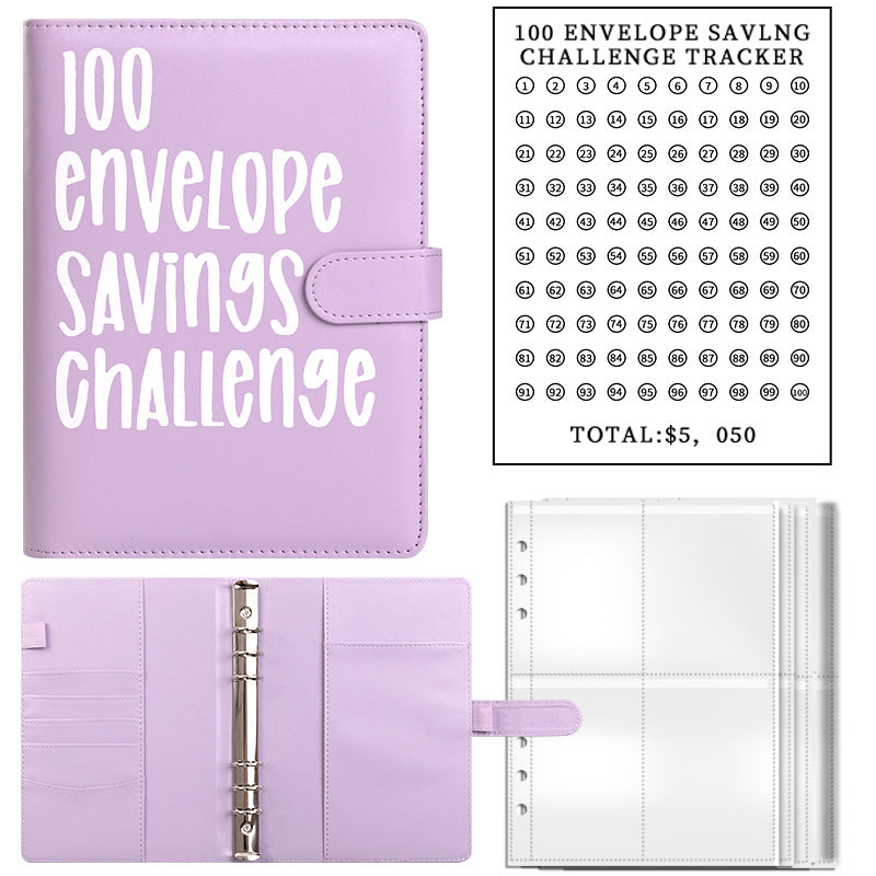 100-day challenge saving money saving book budget loose-leaf book