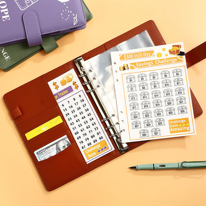 100 Days Savings Challenge Book with Grid Cards