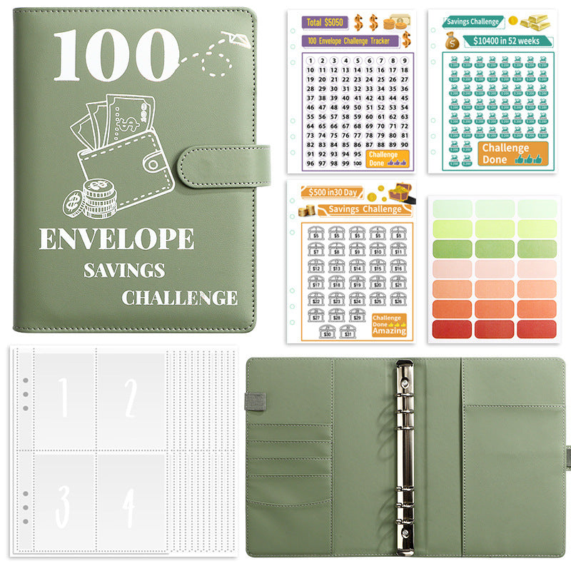 100 Days Savings Challenge Book with Grid Cards