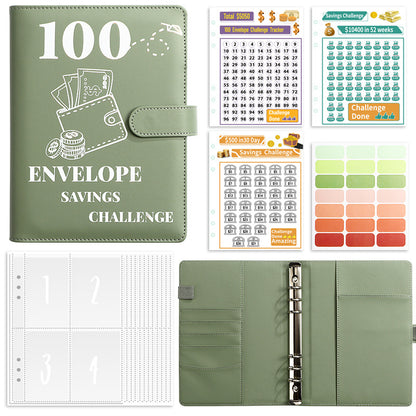 100 Days Savings Challenge Book with Grid Cards