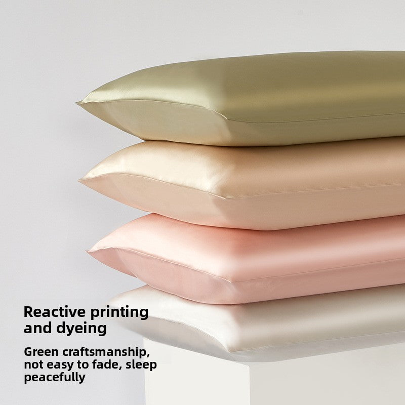 100% Mulberry Silk Double-Sided Silk Pillowcase 22m Pillowcase Amazon Pure Color Silk Embroidered Logo Wholesale