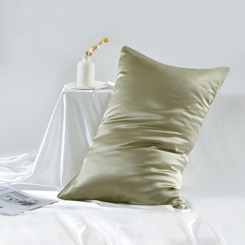 100% Mulberry Silk Double-Sided Silk Pillowcase 22m Pillowcase Amazon Pure Color Silk Embroidered Logo Wholesale