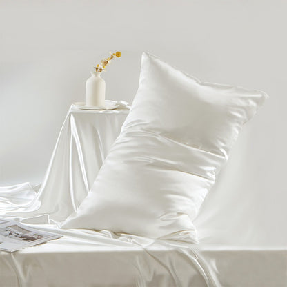 100% Mulberry Silk Double-Sided Silk Pillowcase 22m Pillowcase Amazon Pure Color Silk Embroidered Logo Wholesale