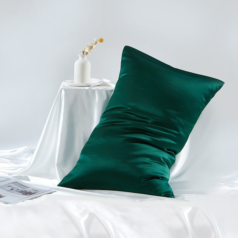 100% Mulberry Silk Double-Sided Silk Pillowcase 22m Pillowcase Amazon Pure Color Silk Embroidered Logo Wholesale