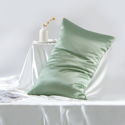 100% Mulberry Silk Double-Sided Silk Pillowcase 22m Pillowcase Amazon Pure Color Silk Embroidered Logo Wholesale