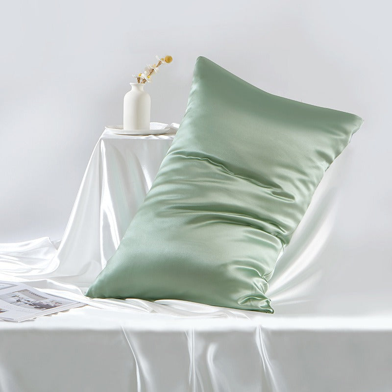100% Mulberry Silk Double-Sided Silk Pillowcase 22m Pillowcase Amazon Pure Color Silk Embroidered Logo Wholesale