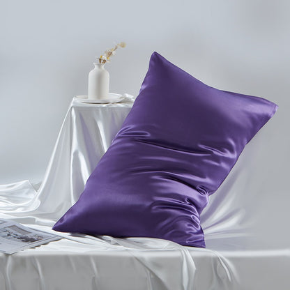 100% Mulberry Silk Double-Sided Silk Pillowcase 22m Pillowcase Amazon Pure Color Silk Embroidered Logo Wholesale