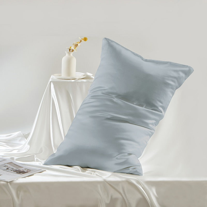 100% Mulberry Silk Double-Sided Silk Pillowcase 22m Pillowcase Amazon Pure Color Silk Embroidered Logo Wholesale