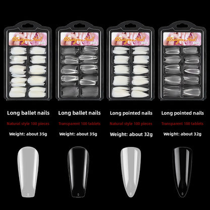 100 pieces of full-length extension nail caps