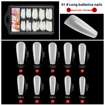 100 pieces of full-length extension nail caps